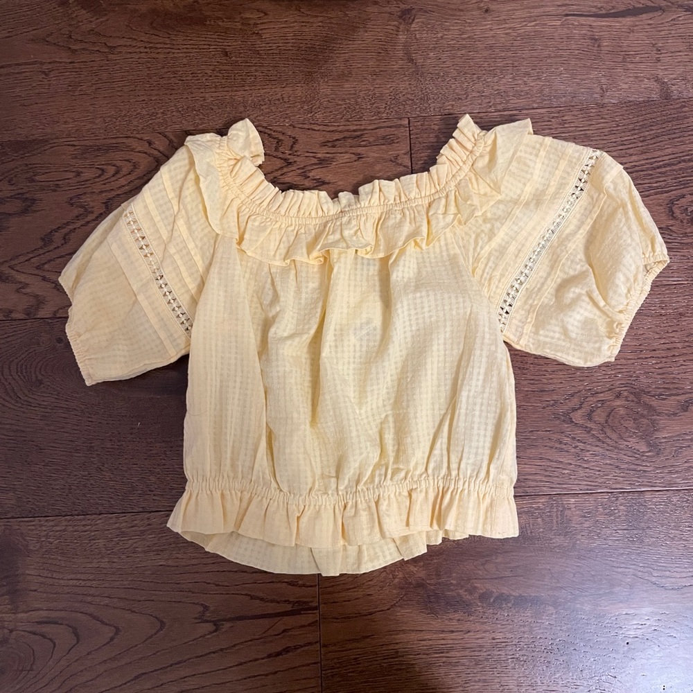 Yellow Puff Sleeve Blouse